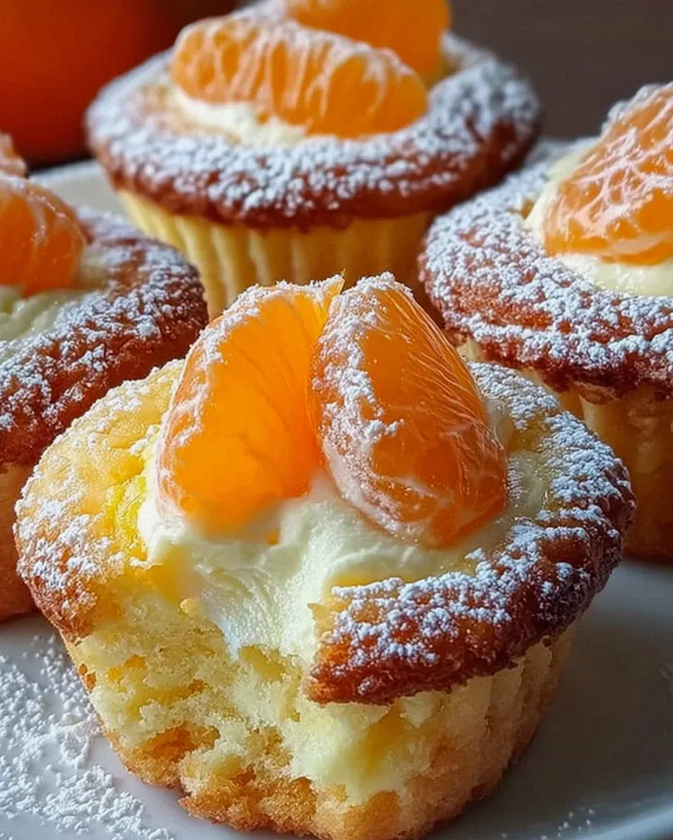 5 Käsekuchen Muffins mit Mandarinen