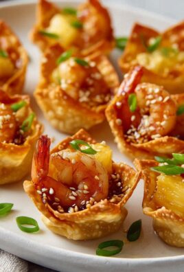 Ananas-Teriyaki-Wonton mit Garnelen