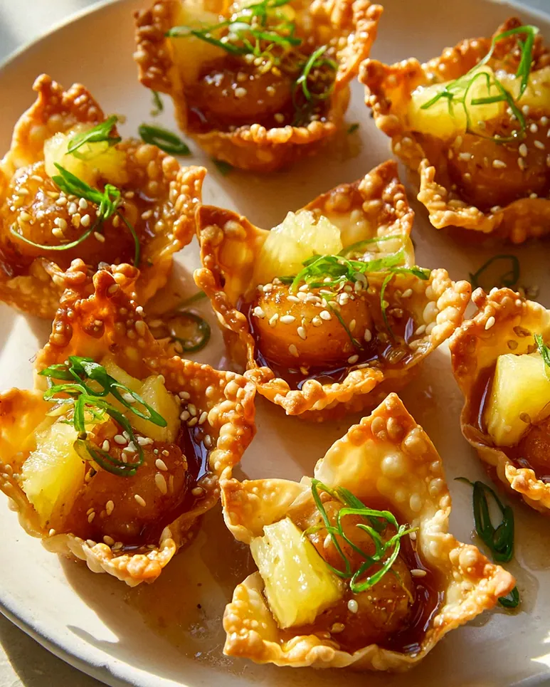 Ananas-Teriyaki-Wonton mit Garnelen – Schritt 2