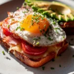 Avocado-Croque Madame mit Tomaten