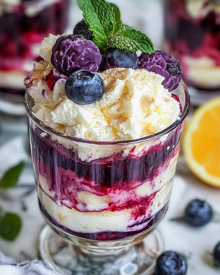 Blaubeer Tiramisu im Glas ohne Ei & Alkohol