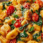 Blitzschnelle Gnocchi Pfanne mit Tomate & Spinat-Genuss