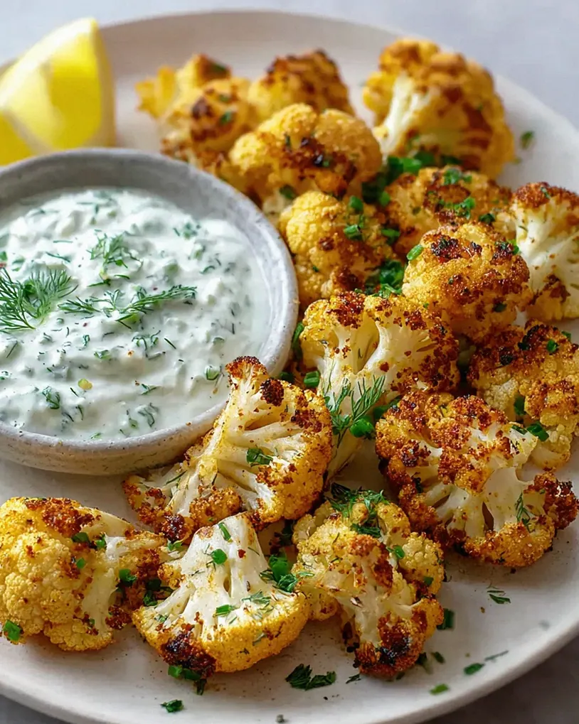 Blumenkohl Airfryer mit leckerem Kräuterquark Rezept