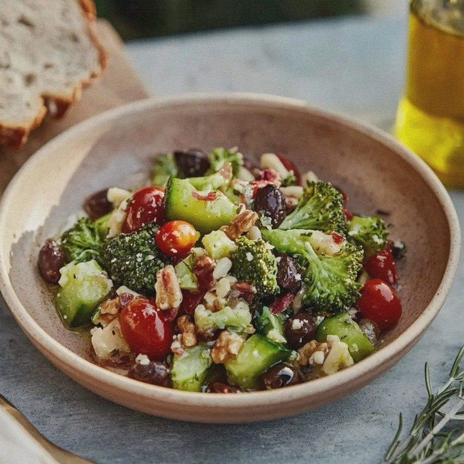 Brokkoli Salat einfach zubereiten mit frischen Zutaten