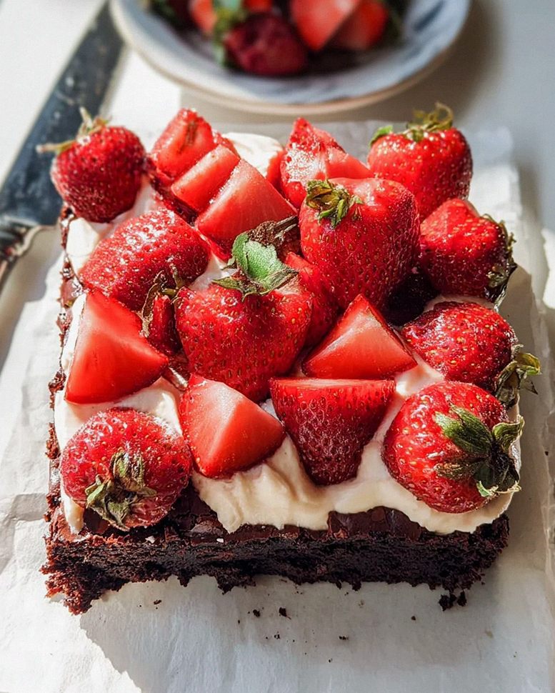 Brownie mit Mascarpone und Erdbeeren – Schritt 2