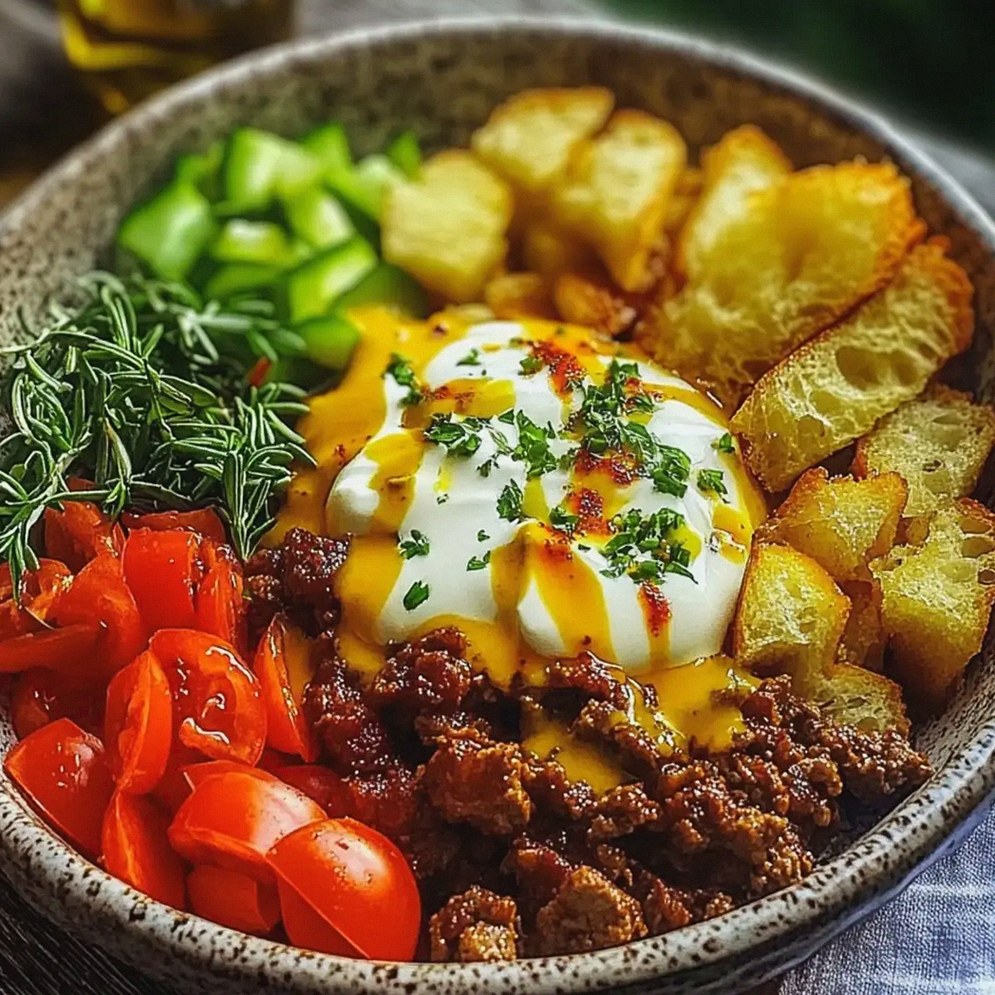 Burger Bowl gesund mit Rinderhack und frischem Gemüse – Schritt 1