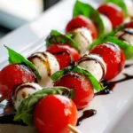Caprese Spieße: Einfach & Lecker mit Balsamico Glasur!