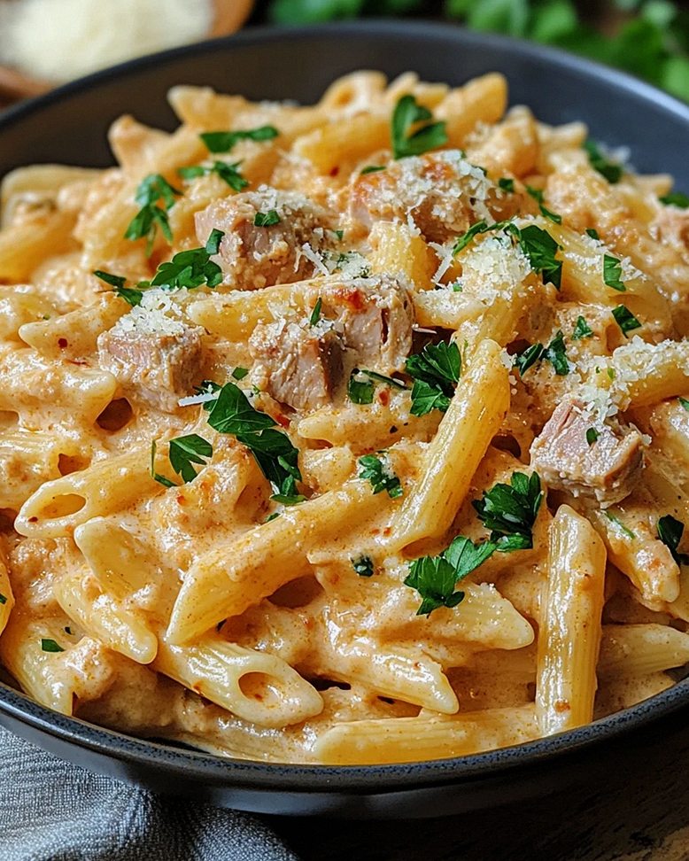 Cremige One Pot Pasta mit Thunfisch