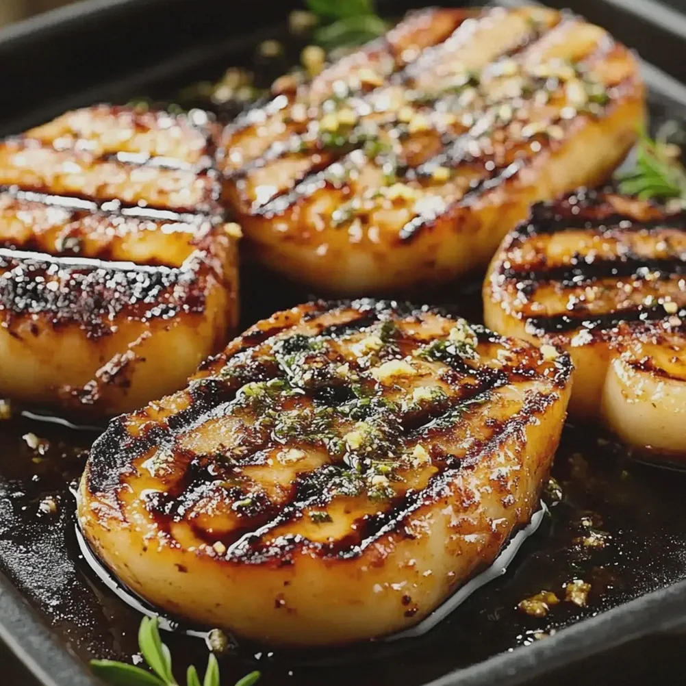 Gegrillte Pfirsiche mit Zimt und braunem Zucker