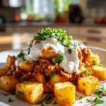 Genuss pur: Knusprige Kartoffeln mit Hackfleisch & Joghurt