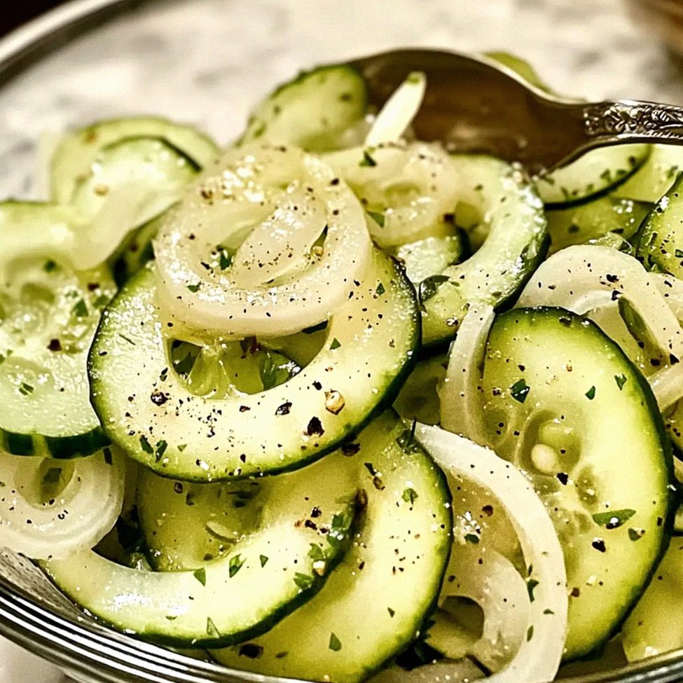 Gurken-Essig-Salat mit süßen Zwiebeln genießen – Schritt 1