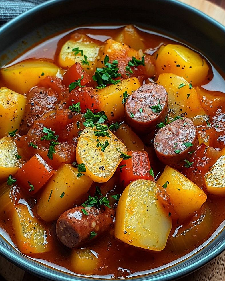 Kartoffelgulasch mit Würstchen – Schritt 2