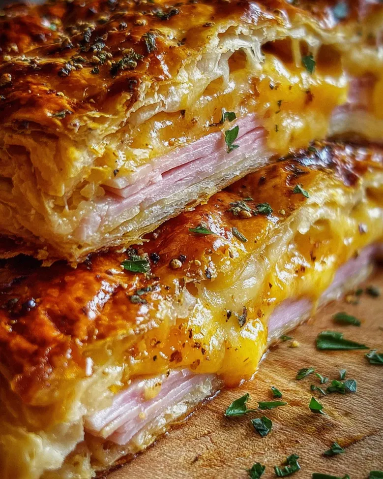 Knusprige Blätterteig-Putenschinken-Käse