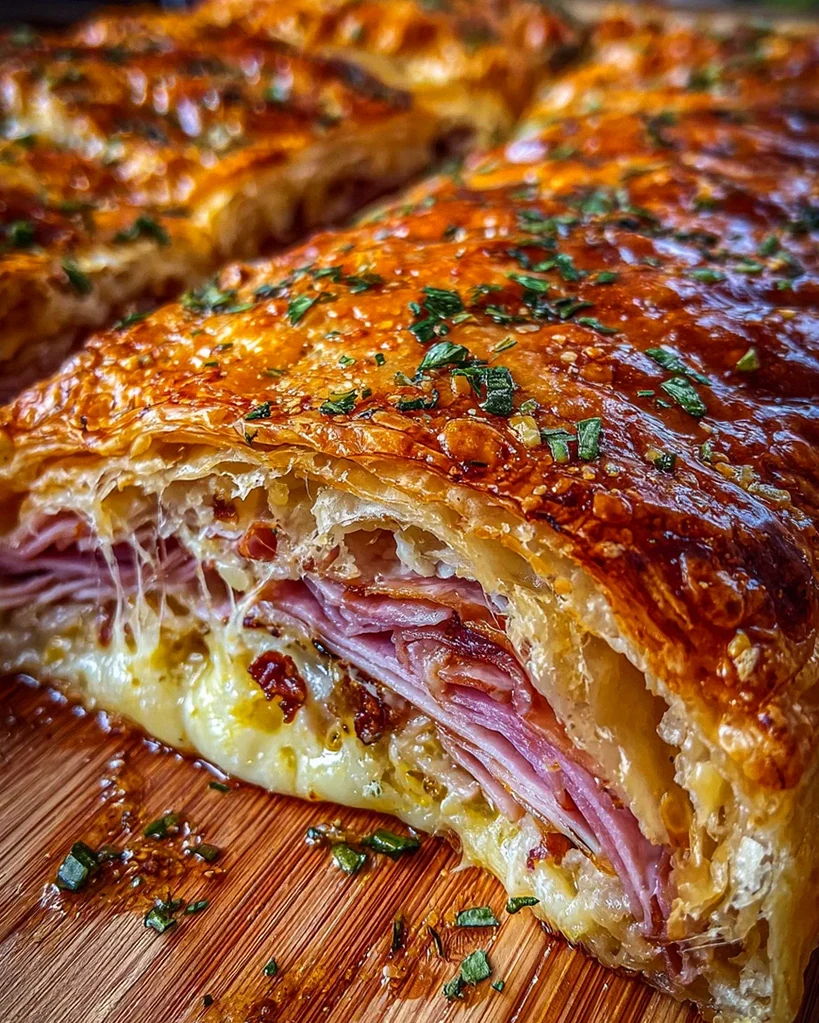 Knusprige Blätterteig-Putenschinken-Käse – Schritt 1