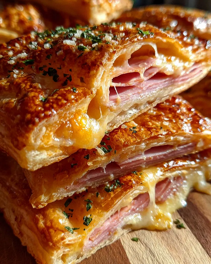 Knusprige Blätterteig-Putenschinken-Käse – Schritt 2