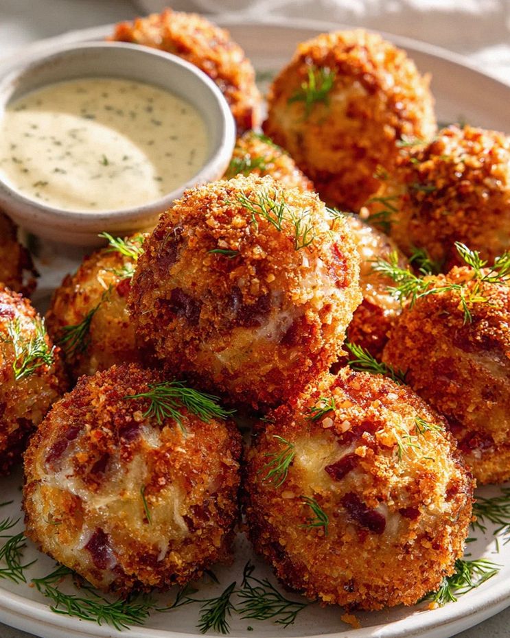Knusprige Reuben Bällchen aus der Heißluftfritteuse mit Dressing – Schritt 2