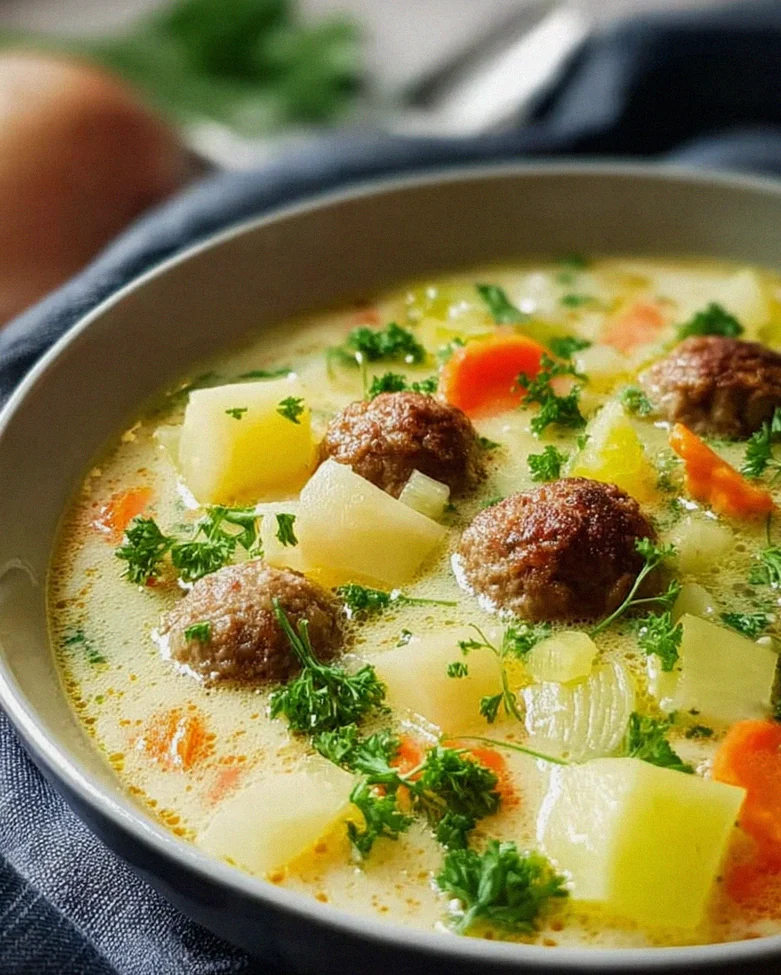 Kohlrabi Suppentopf mit Hackbällchen – Herzhaft & Gesund!
