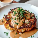 Leckeres Blumenkohlsteak mit pikanter Pfefferrahmsauce