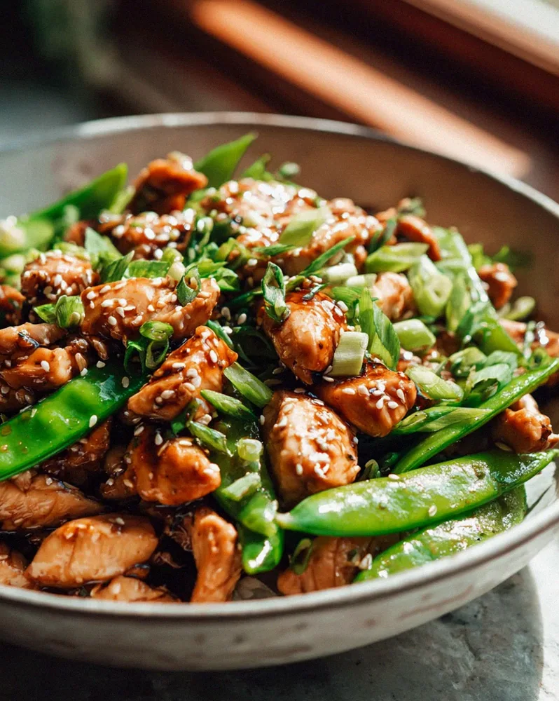 Leckeres Honig-Knoblauch-Hähnchen-Stir Fry mit Zuckererbsen – Schritt 1