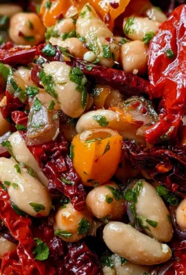 Marinierter getrockneter Tomaten-Bohnen-Salat