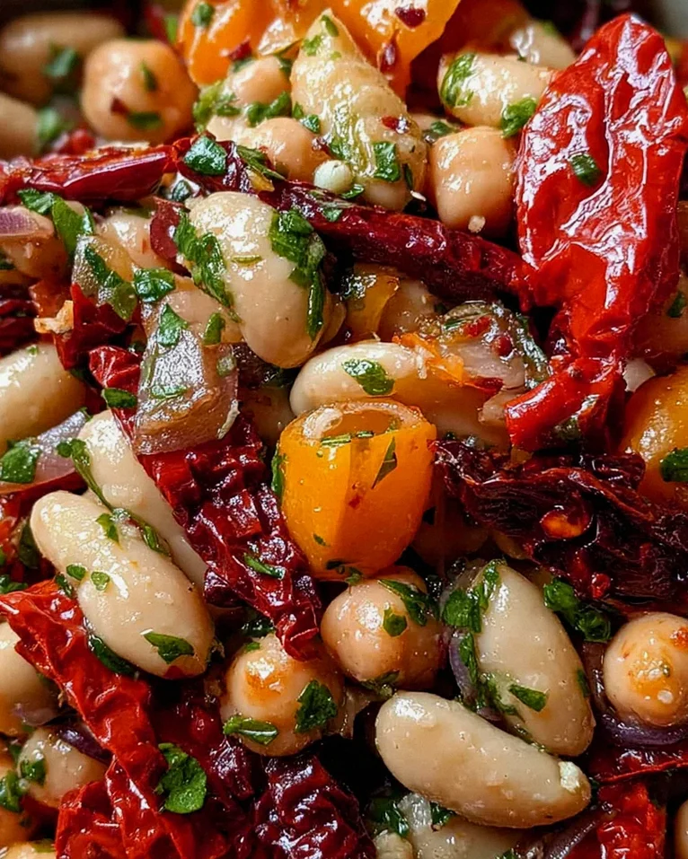 Marinierter getrockneter Tomaten-Bohnen-Salat – Schritt 1