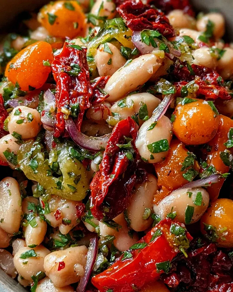 Marinierter getrockneter Tomaten-Bohnen-Salat – Schritt 2