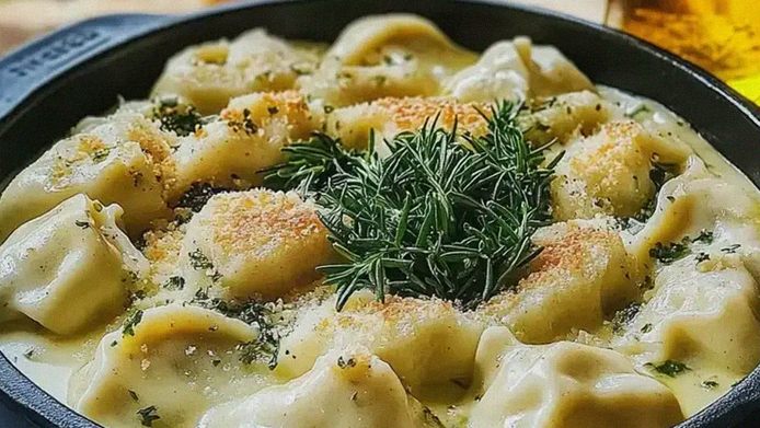 Maultaschen in Käse-Sahne-Soße schnell zubereiten