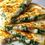 Mediterrane Quesadilla mit Spinat, Feta & Mozzarella
