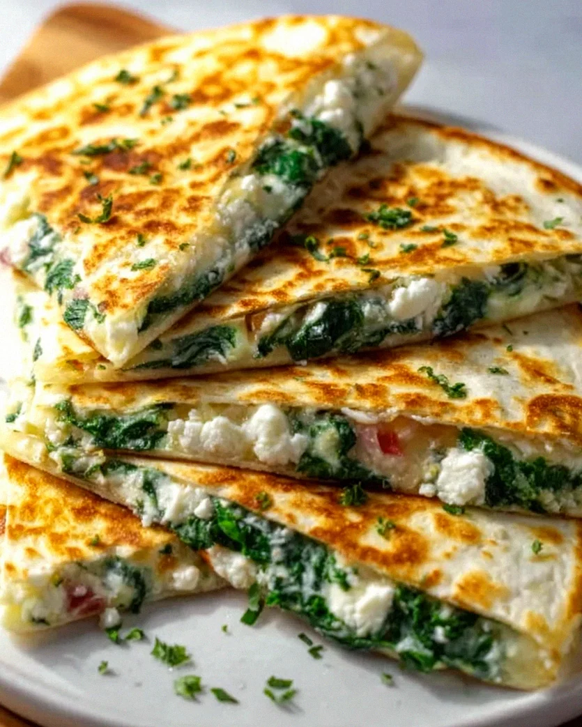 Mediterrane Quesadilla mit Spinat, Feta & Mozzarella – Schritt 1