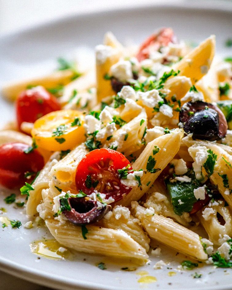Mediterraner Nudelsalat: Feta, Oliven & Genuss pur! – Schritt 2