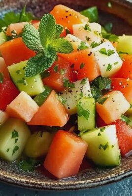 Melonen Salat mit Minze für erfrischende Sommertage