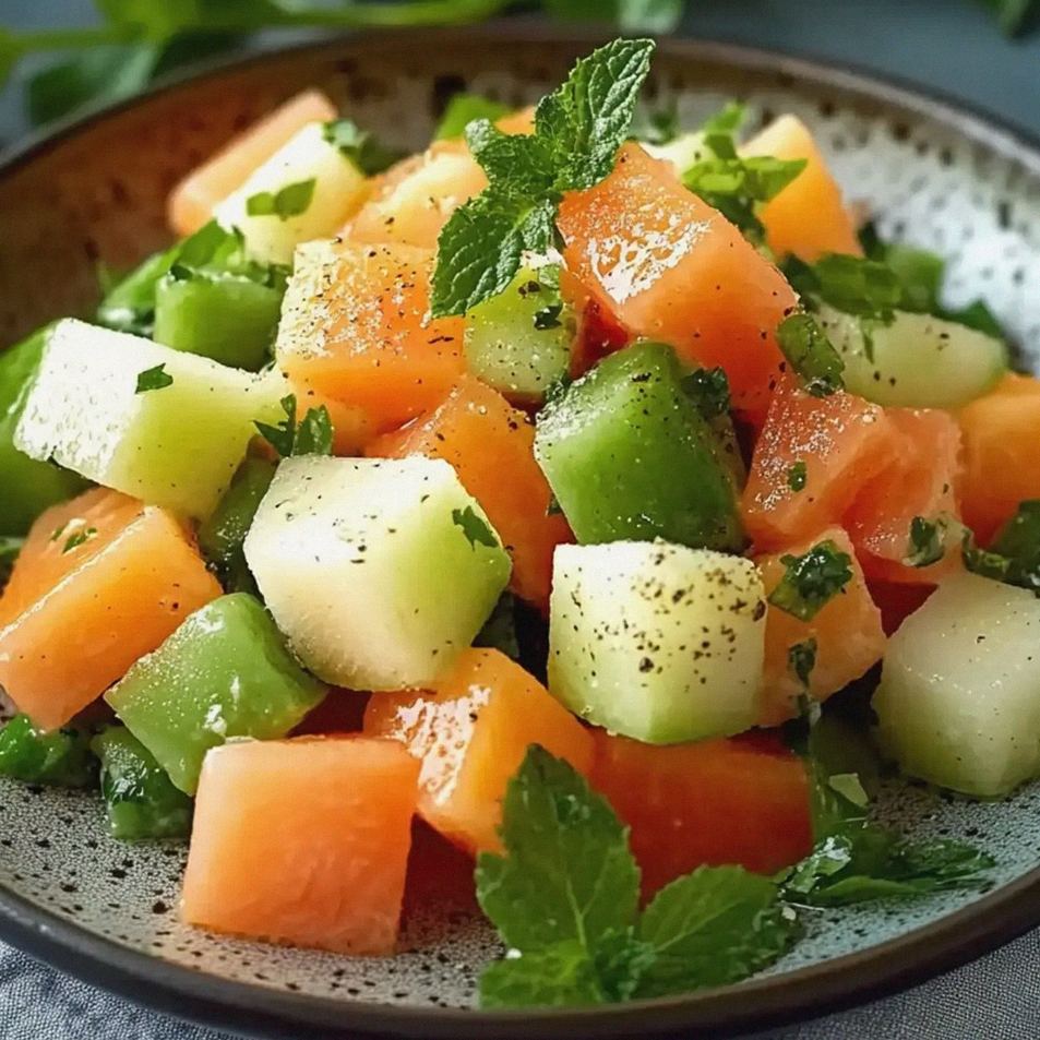 Melonen Salat mit Minze für erfrischende Sommertage – Schritt 1