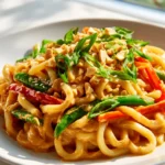 Mini Udon Nudeln mit Erdnusssauce und Gemüse – Meal Prep Rezept