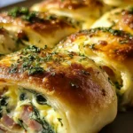Perfekte Spinat-Rindfleisch-Putenschinken Frühstücks-Röllchen