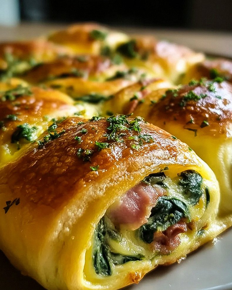 Perfekte Spinat-Rindfleisch-Putenschinken Frühstücks-Röllchen – Schritt 2