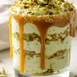 Pistazien Cheesecake Parfait: Karamell Traum im Glas