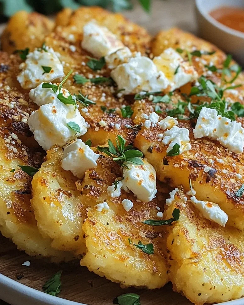 Röstiecken mit Feta überbacken