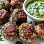 Scharfe Lammfrikadellen mit frischem Dip