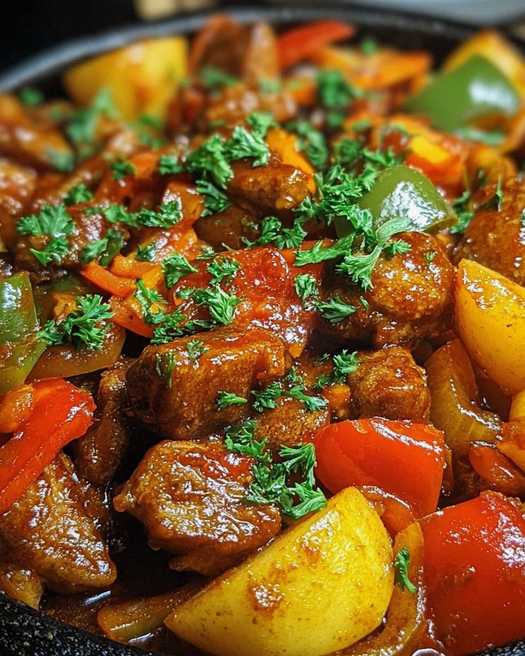 Schaschlik-Topf aus dem Ofen