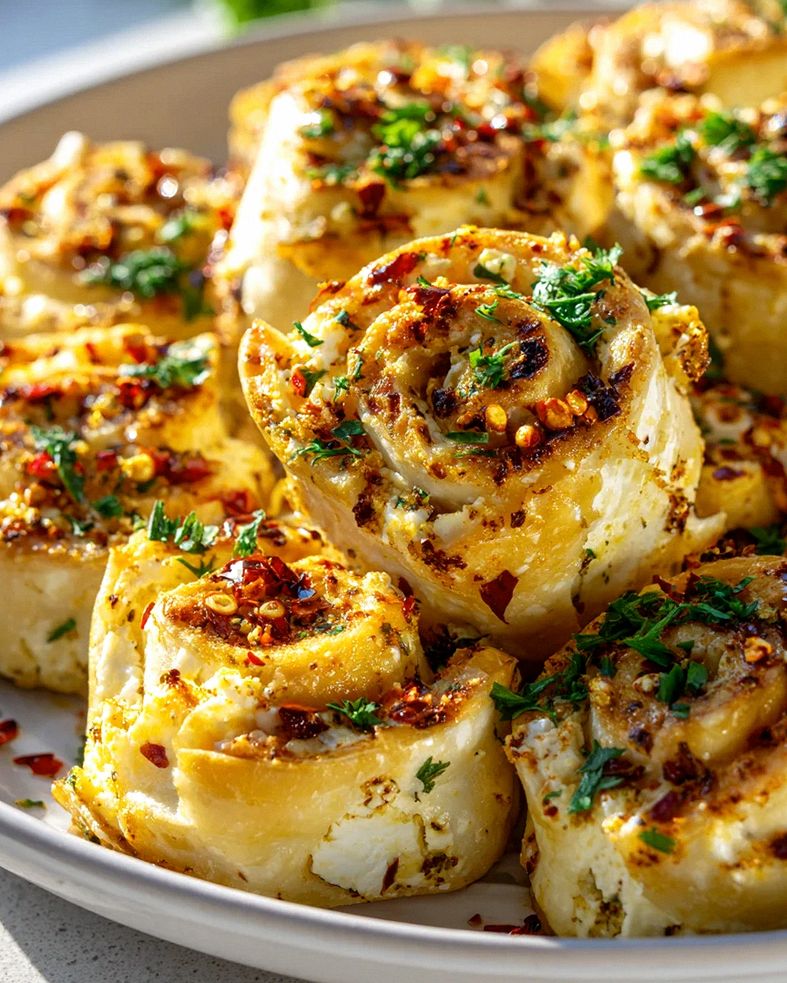 Spicy Feta Rolls with Chili Flakes – Easy Appetizer Recipe – Schritt 2