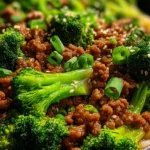 Teriyaki-Hackfleisch-Pfanne mit Brokkoli