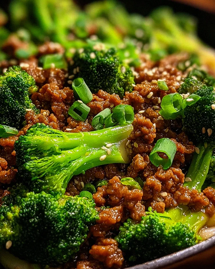 Teriyaki-Hackfleisch-Pfanne mit Brokkoli