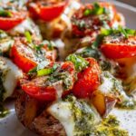 Ultimative Pesto Caprese Mozzarella Ofenkartoffeln Rezept
