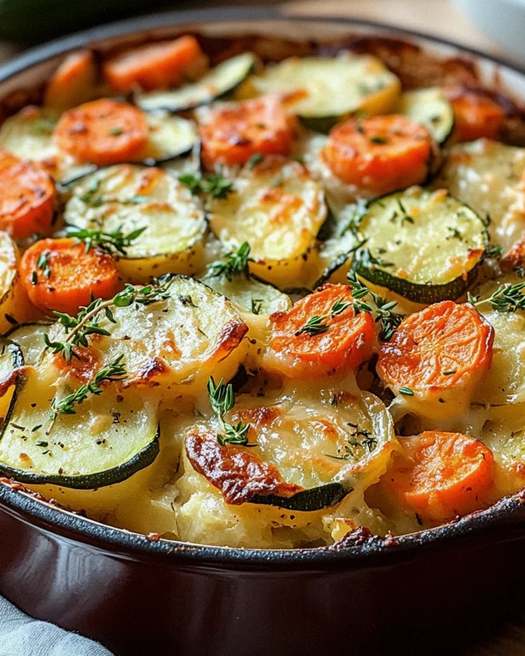 Vegetarischer Kartoffelauflauf mit Zucchini, Karotten und Zwiebeln – Schritt 2