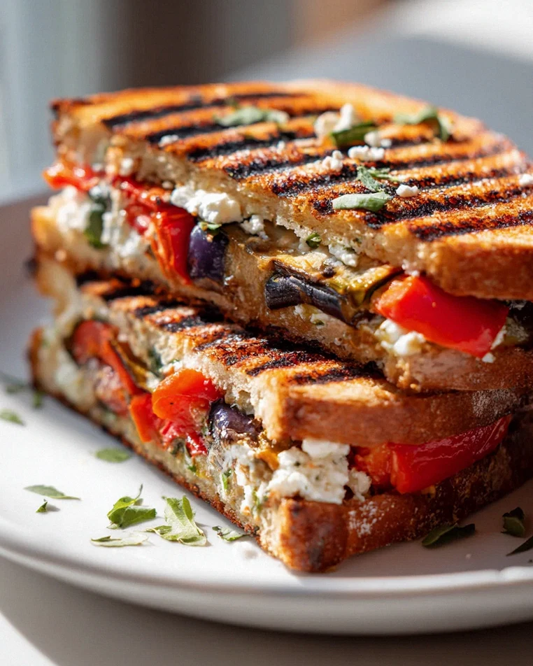 Vegetarisches Panini: Gegrilltes Gemüse & Feta – Schnell & Lecker!